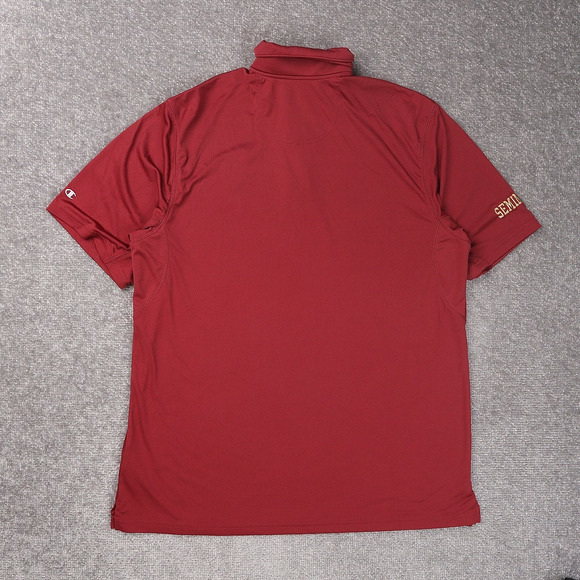 Champion Florida State Seminoles Athletic Large Red Short Sleeve Polo Shirt - Picture 2 of 9
